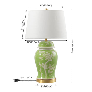 Gracie 29.5" Ginger Jar Ceramic/Metal LED Table Lamp - JONATHAN Y